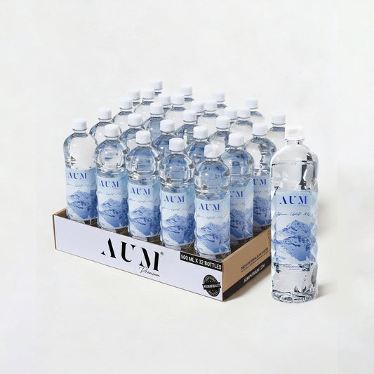 AUM Premium Naturally Alkaline Himalayan Spring Water– 500 ml- Pack of 32 Bottles